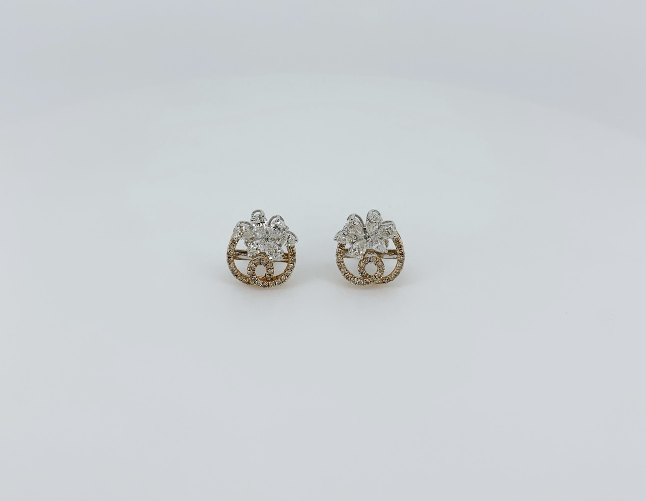 Contemporary Diamond Stud Earrings