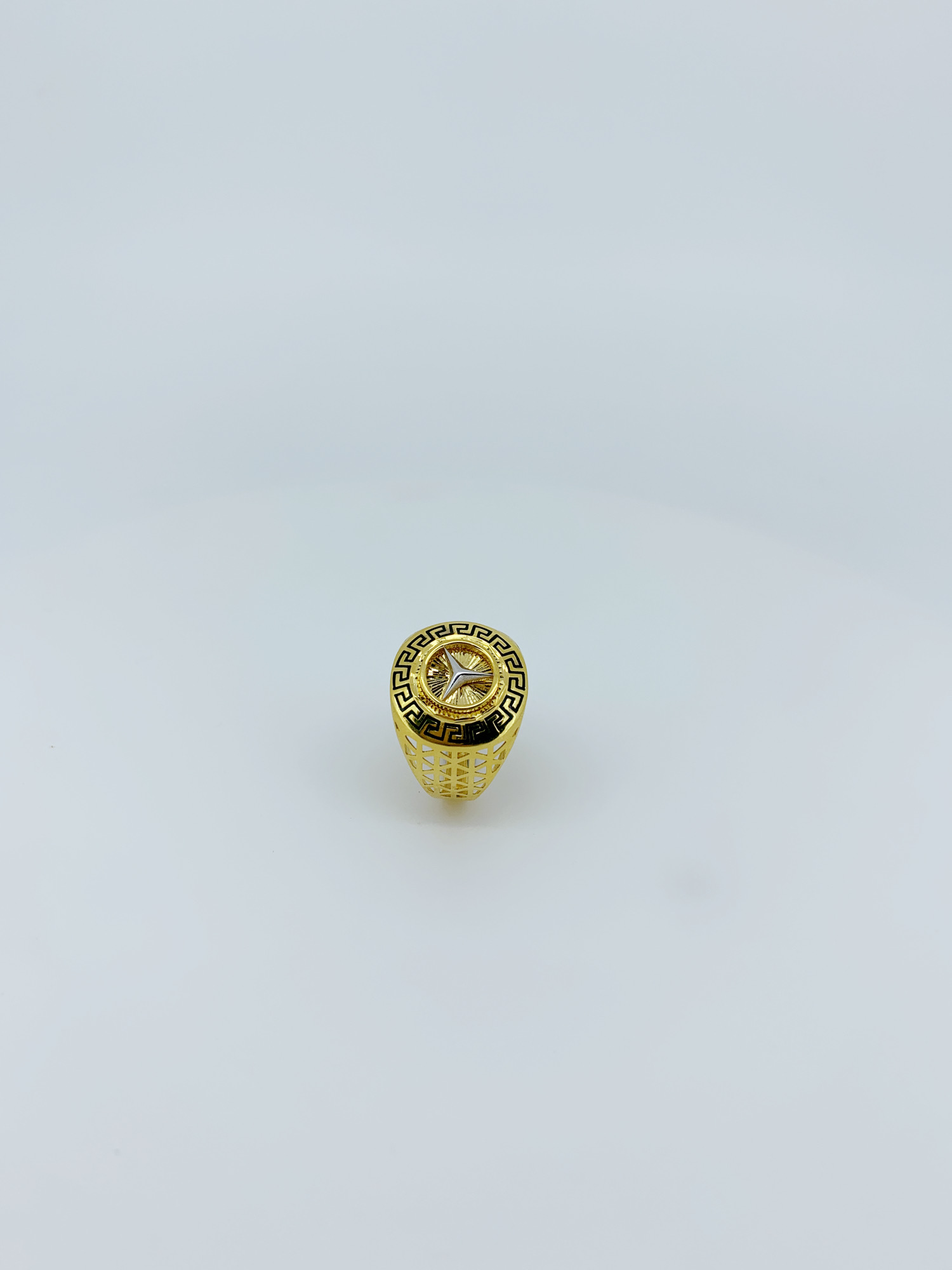 Men's Gold Ring With Greek Key Pattern