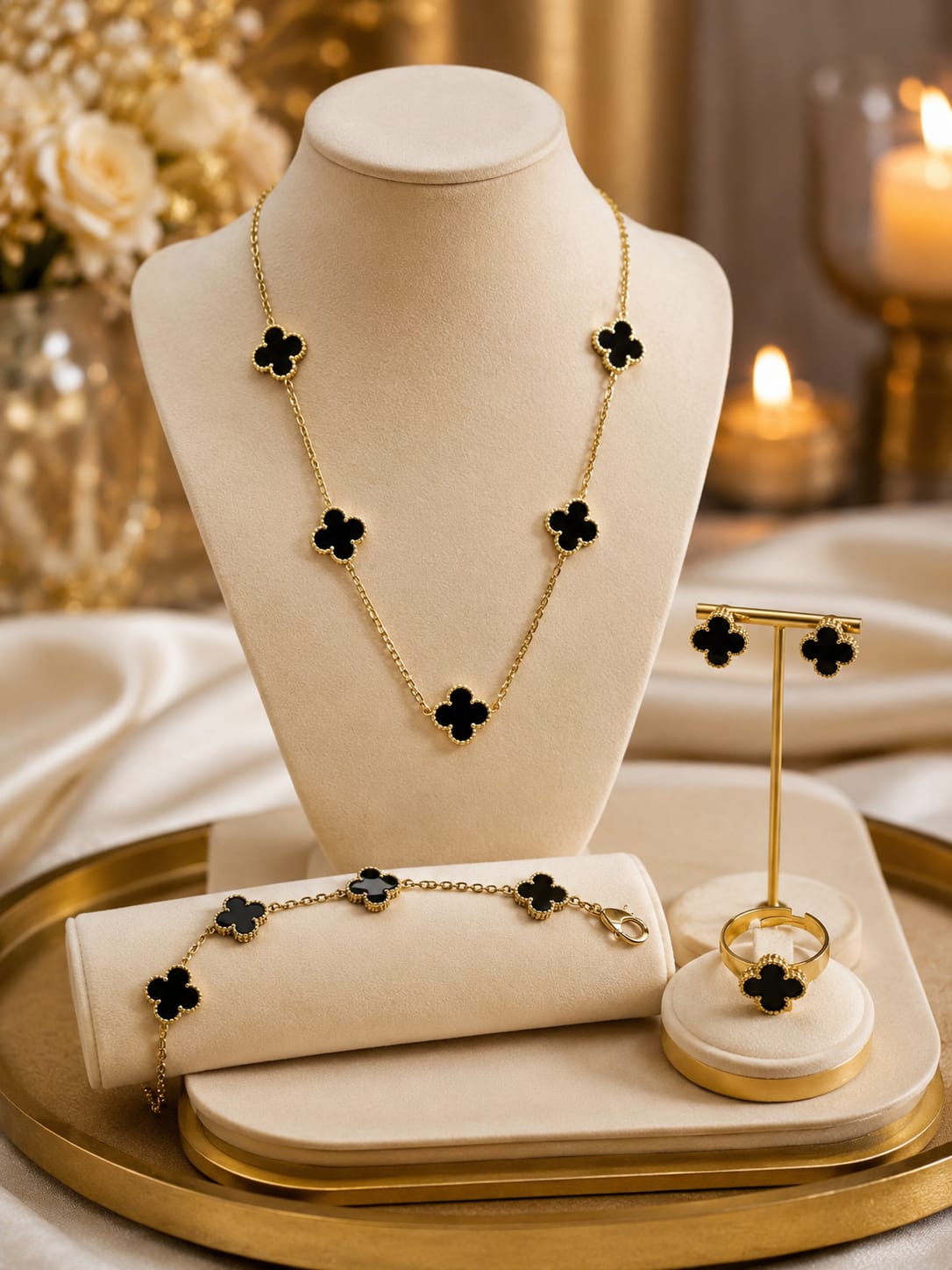 black jewellery set
