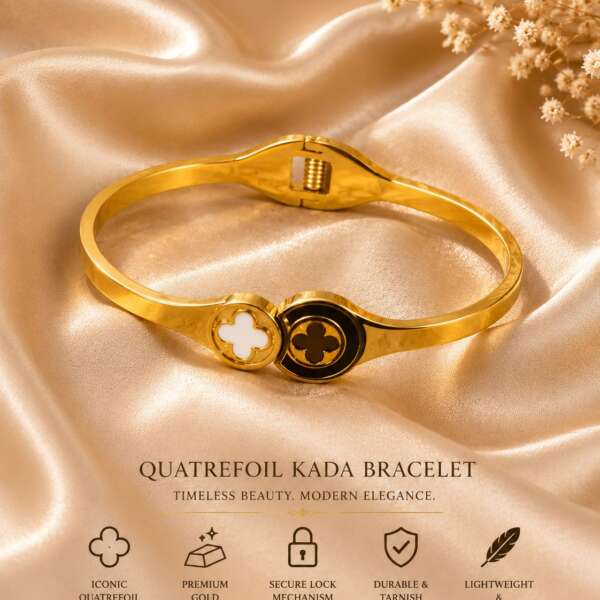 Elegant Quatrefoil Kada Bracelet