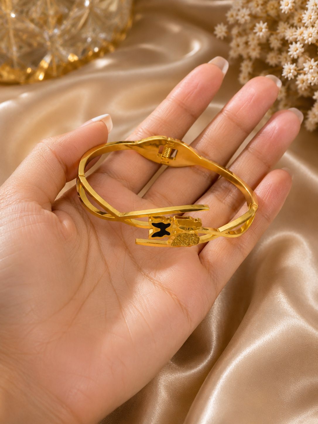 Gold Designer butterfly Bracelet - Image 2