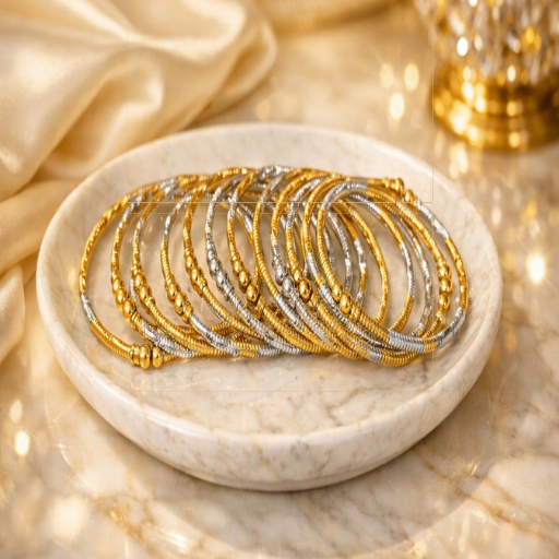 Gold & Silver Solid Bangles