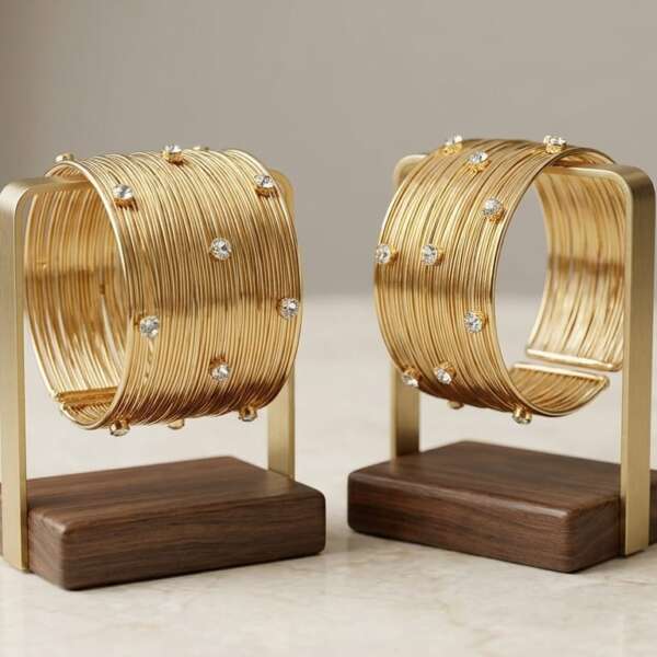 Gold Wire Cuff Bracelet
