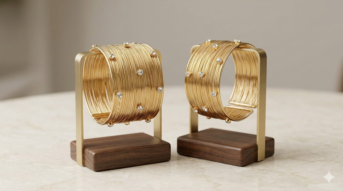 Gold Wire Cuff Bracelet