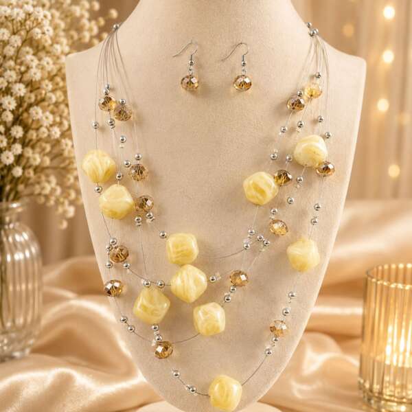 Golden Ivory Multi-Layer Necklace
