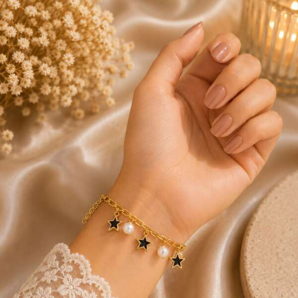 golden star pearl bracelet