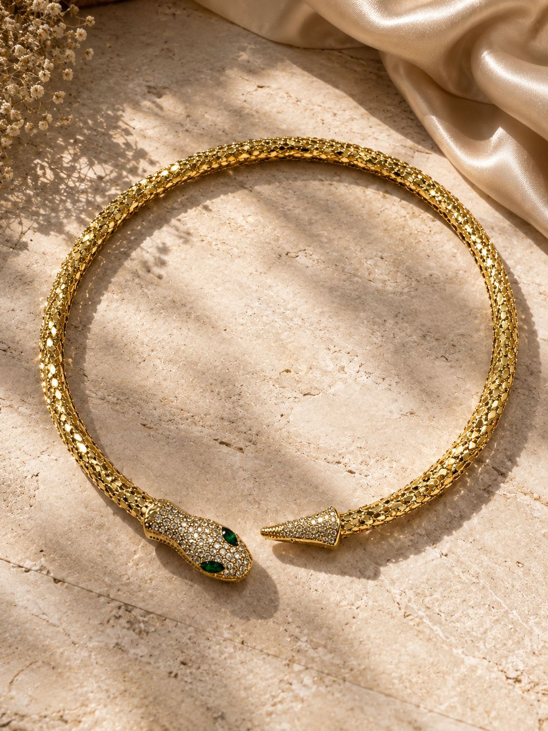 Green Eye Snake Necklace1