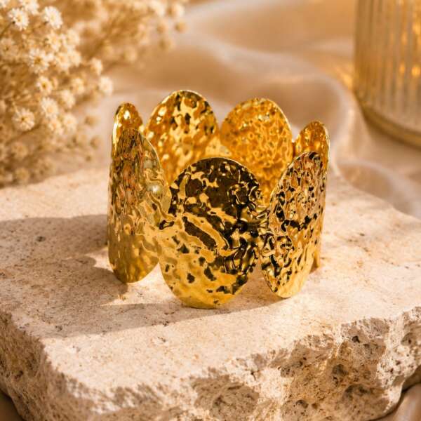 hammered gold bracelet