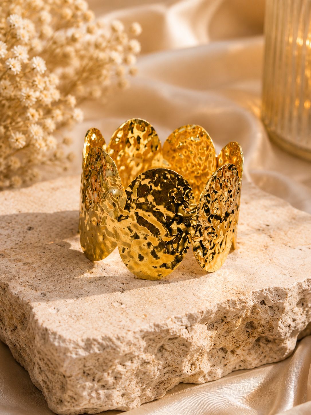 hammered gold bracelet