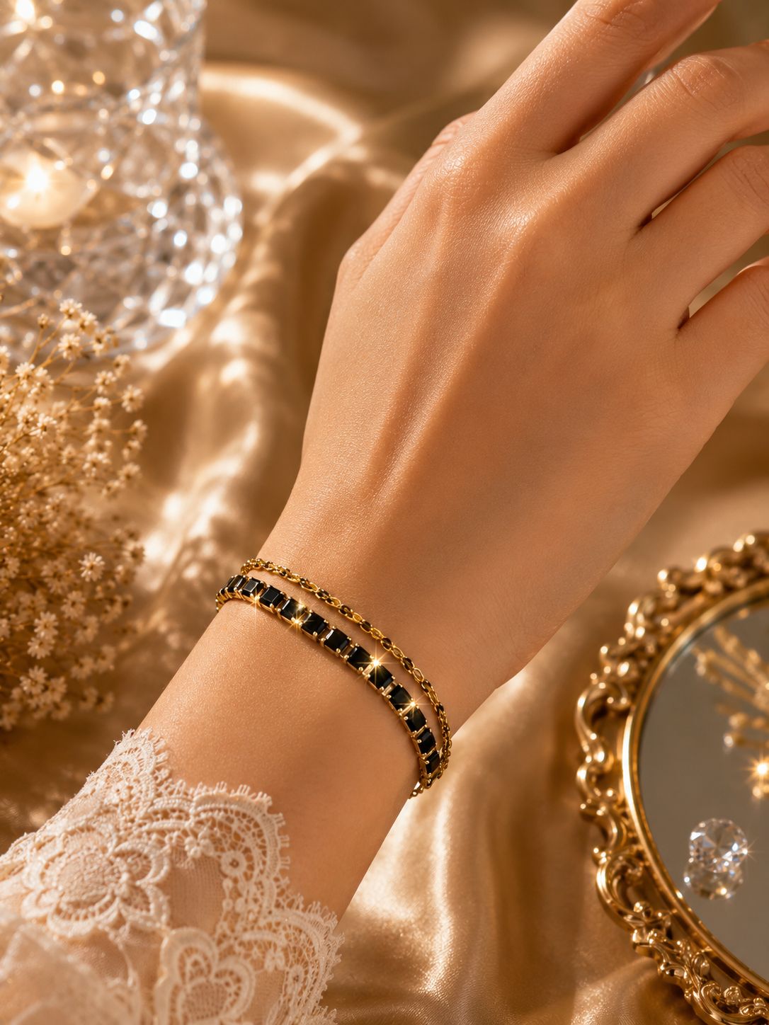 Premium black AD stones Bracelet1