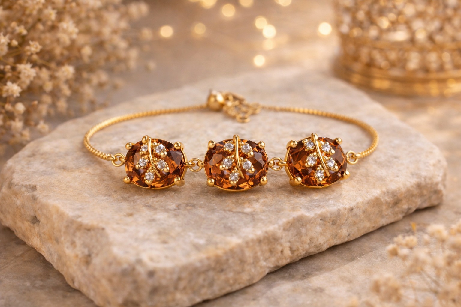 Rose Gold Charm Bracelet Marble Box Collection - Image 4
