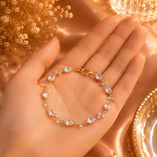 White Crystal Tulip Bracelet