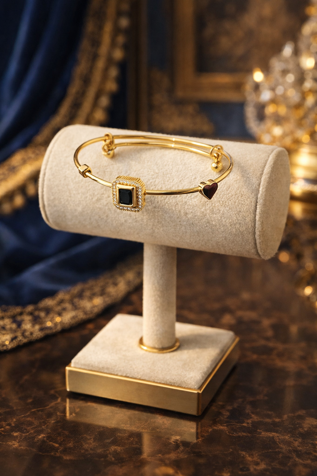 Black Stone Golden Bracelet - Image 2