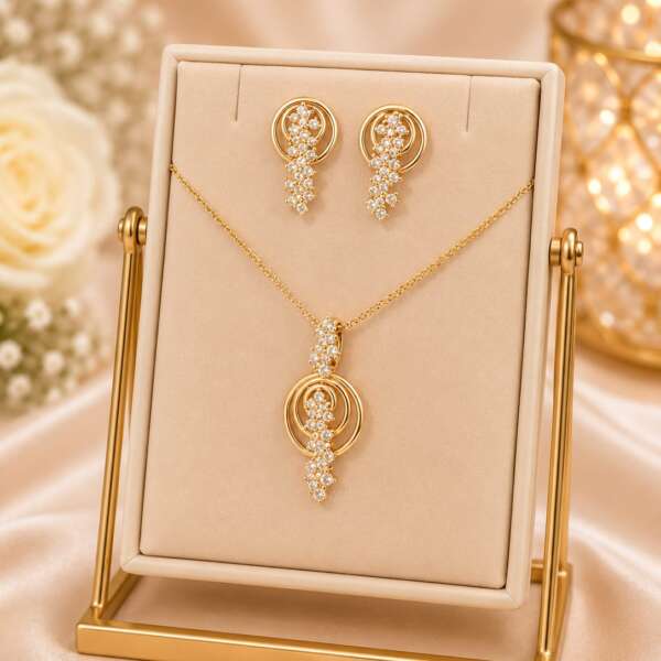 Golden Cascade Pendant Set