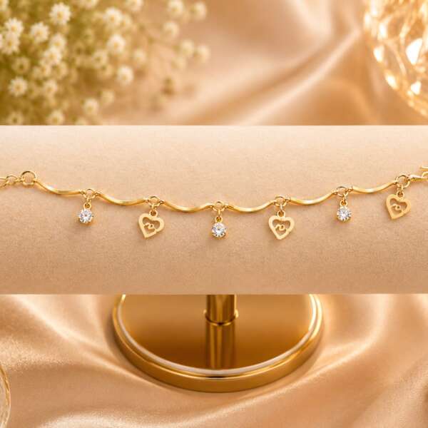 Golden Heart charm Bracelet