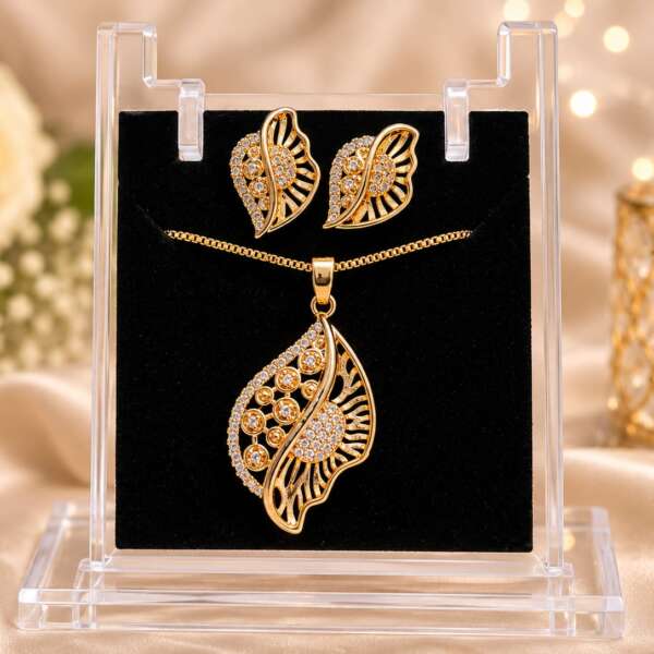 Golden Whisper Leaf Pendant