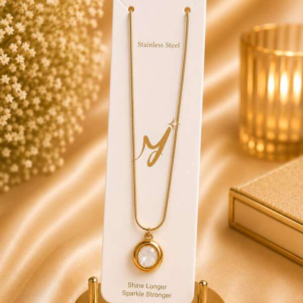 Minimal White Crystal Pendant