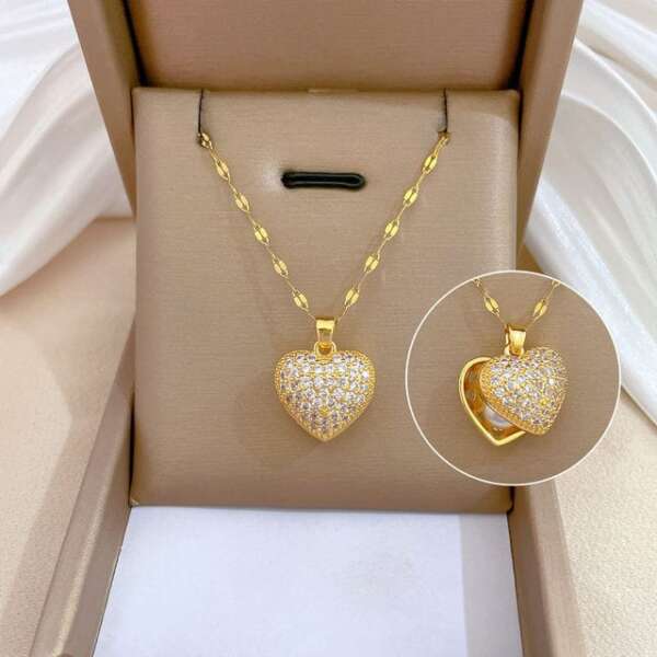 Radiant Heart & Pearl Necklace