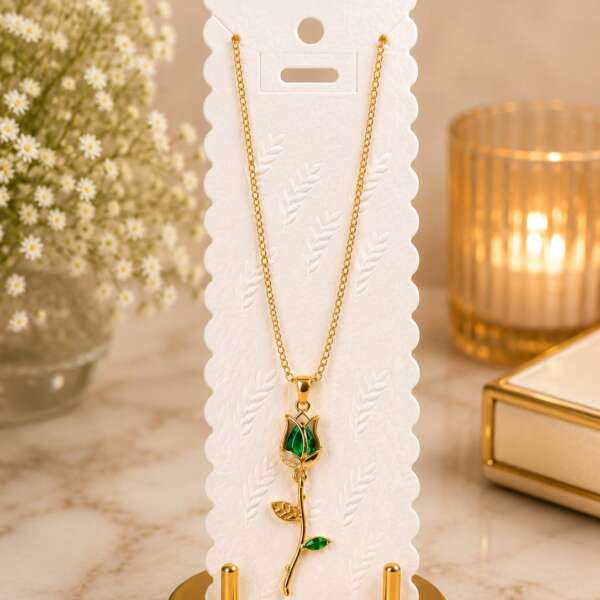 Tulip Green Rose Pendant