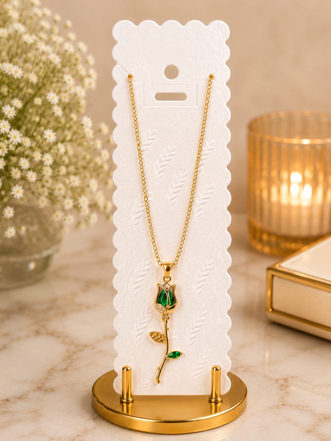 Tulip Green Rose Pendant