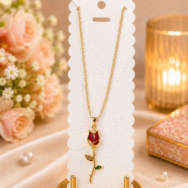 Tulip Red Rose Pendant