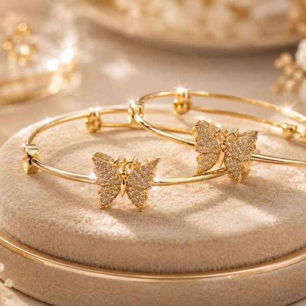 Adjustable Butterfly Bangle set
