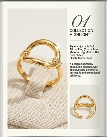 Gold Plated Square Ring